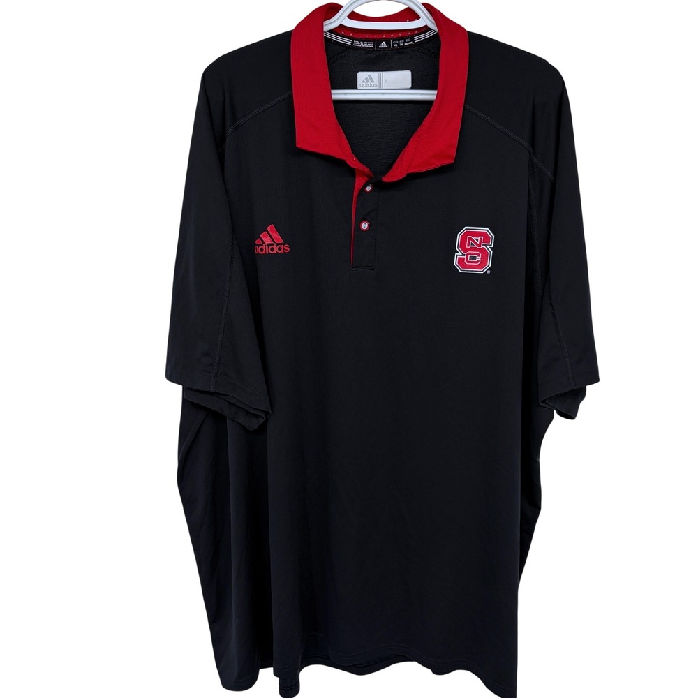 Adidas NC State Wolfpack Polo Shirt‎ Mens 4XL Climachill Athletic College Black
